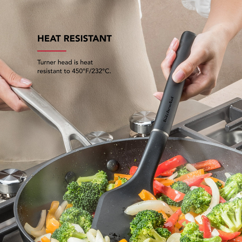 KitchenAid 3-Piece Cooking Utensils Set with Ergonomic Handles, Black - Image 3