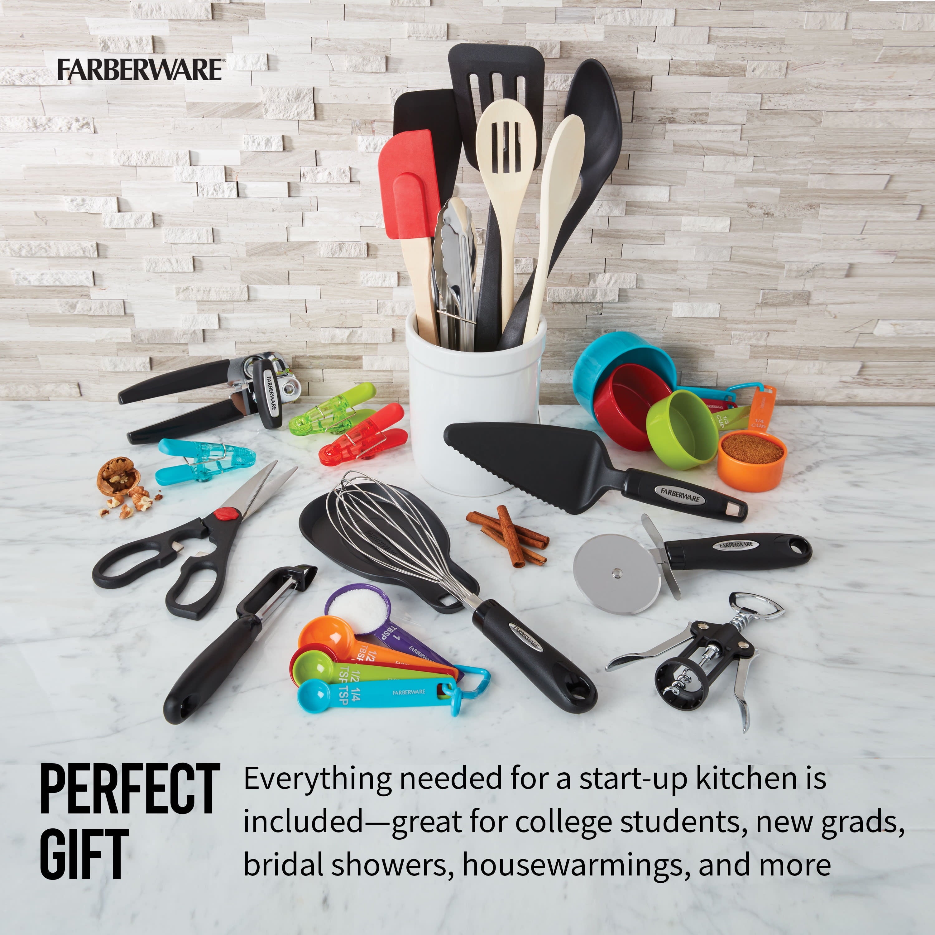 Farberware 28-Piece Kitchen Utensil & Gadget Set, Multicolor - Image 2