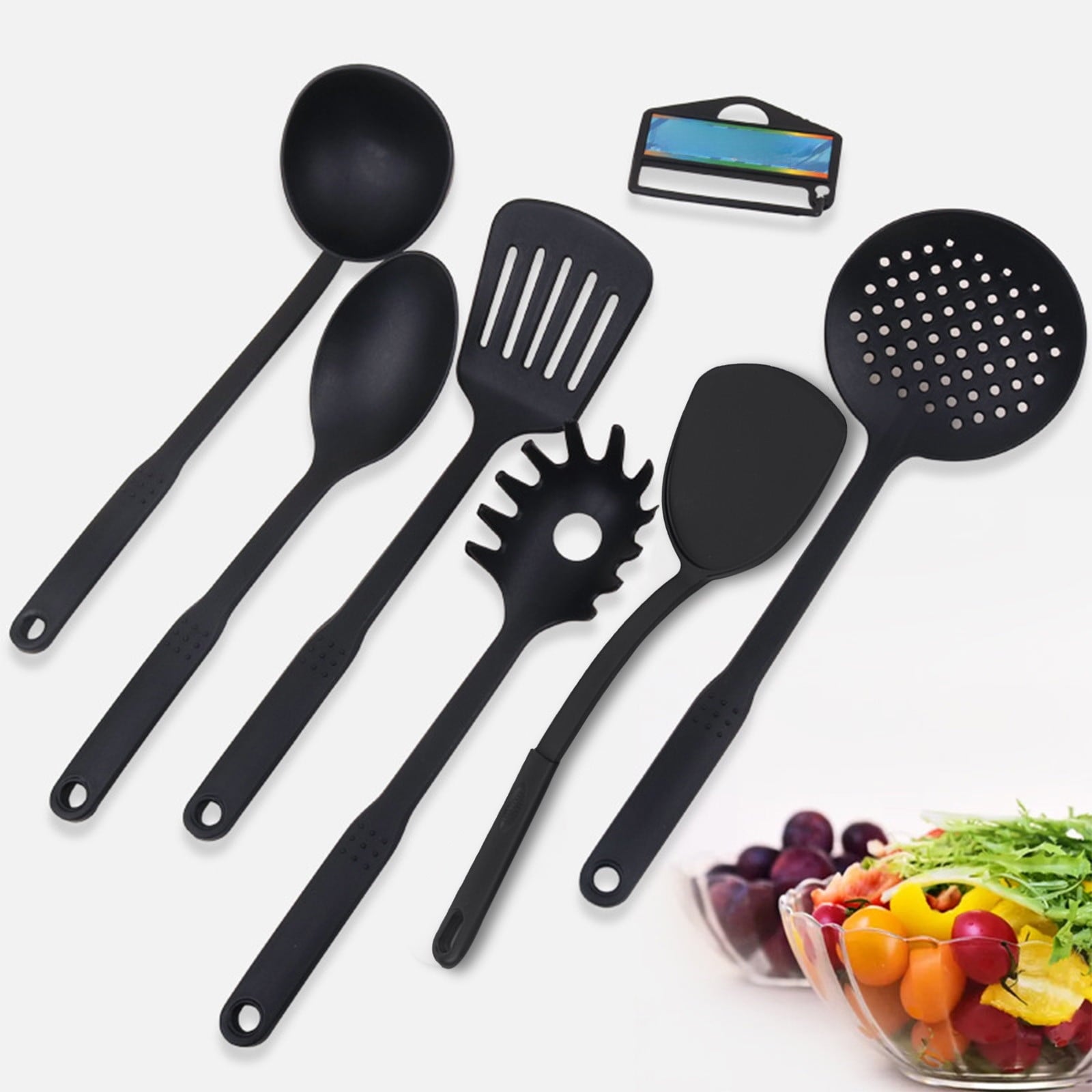 Kitchen Utensils Set,Nylon Cooking Utensils Set of 6,Non Toxic & Non Scratch Cooking Tools for Non Stick Cookware inc... - Image 5