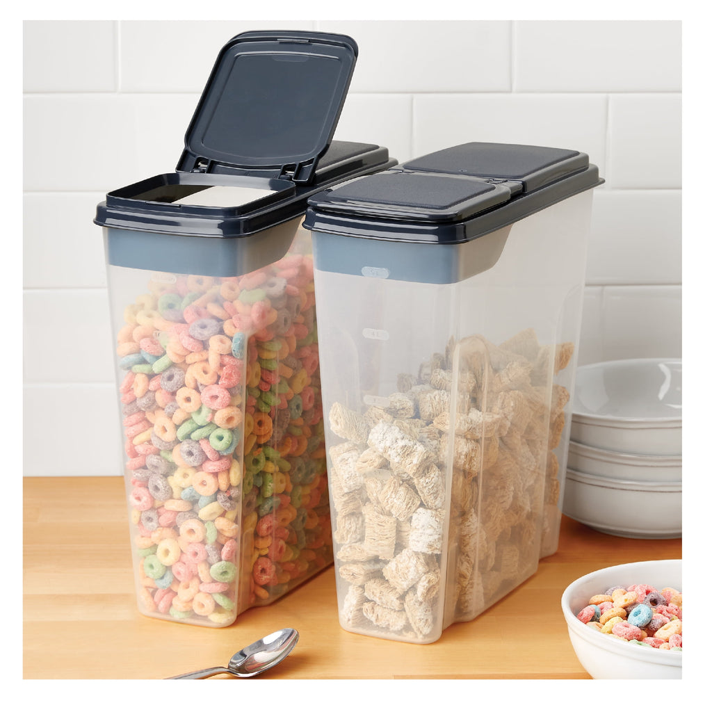 Mainstays 2-Pack Plastic Cereal Keeper Storage Containers, Kitchen Pantry Organizer Canisters for Cereal and Dry Food Storage, 24 Cup Capaci - Image 6