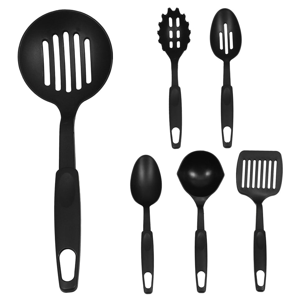 WASHWEPE Kitchen Utensil Set Nylon Cooking Utensils Set 6Pcs Heat Resistant For Cookware Black - Image 6