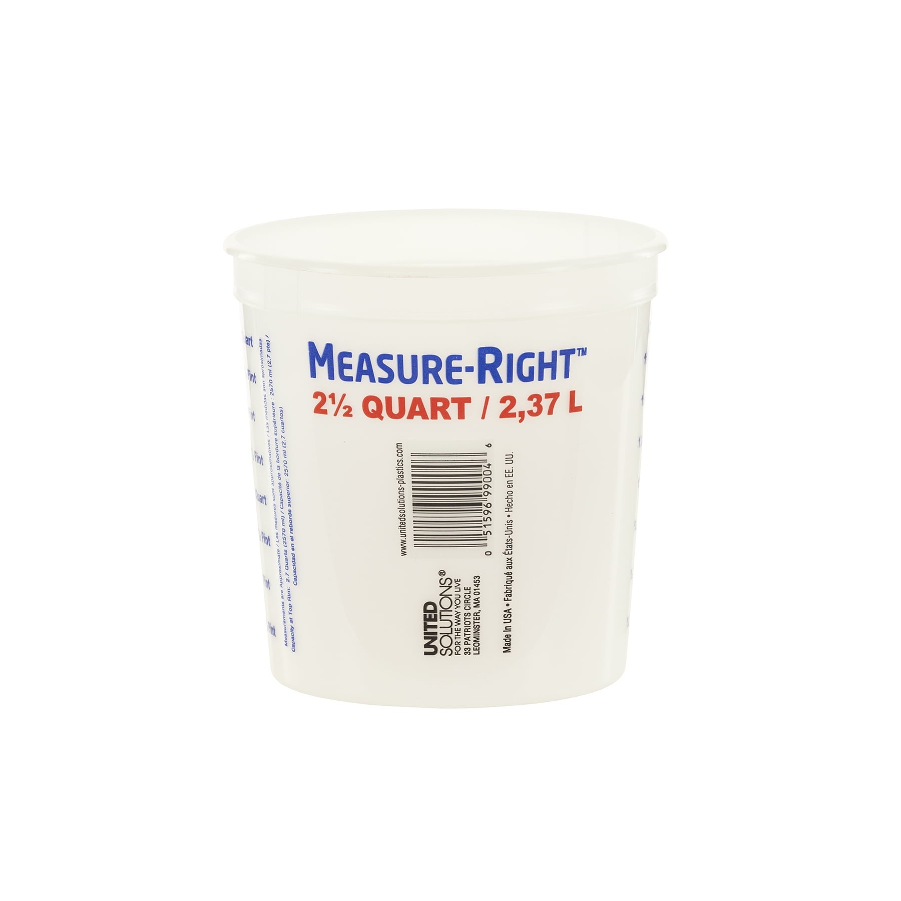 2.5 Quart Round Measure Right Plastic Mixing Container, Clear, 1 Each - Image 4