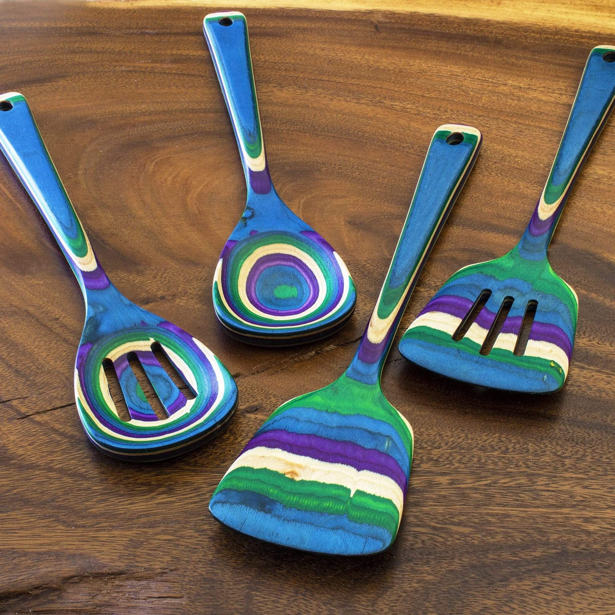 Baltique Mumbai Collection 4 Piece Wooden Cooking Utensil Set, Safe for Nonstick - Image 2