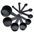 10-Piece Plastic Measuring Cups and Spoons Set - Baking & Cooking Tools with Exact Measurements (1/8 Cup to 1 Cup, 1/4 tsp to 1 tbsp) for Ki