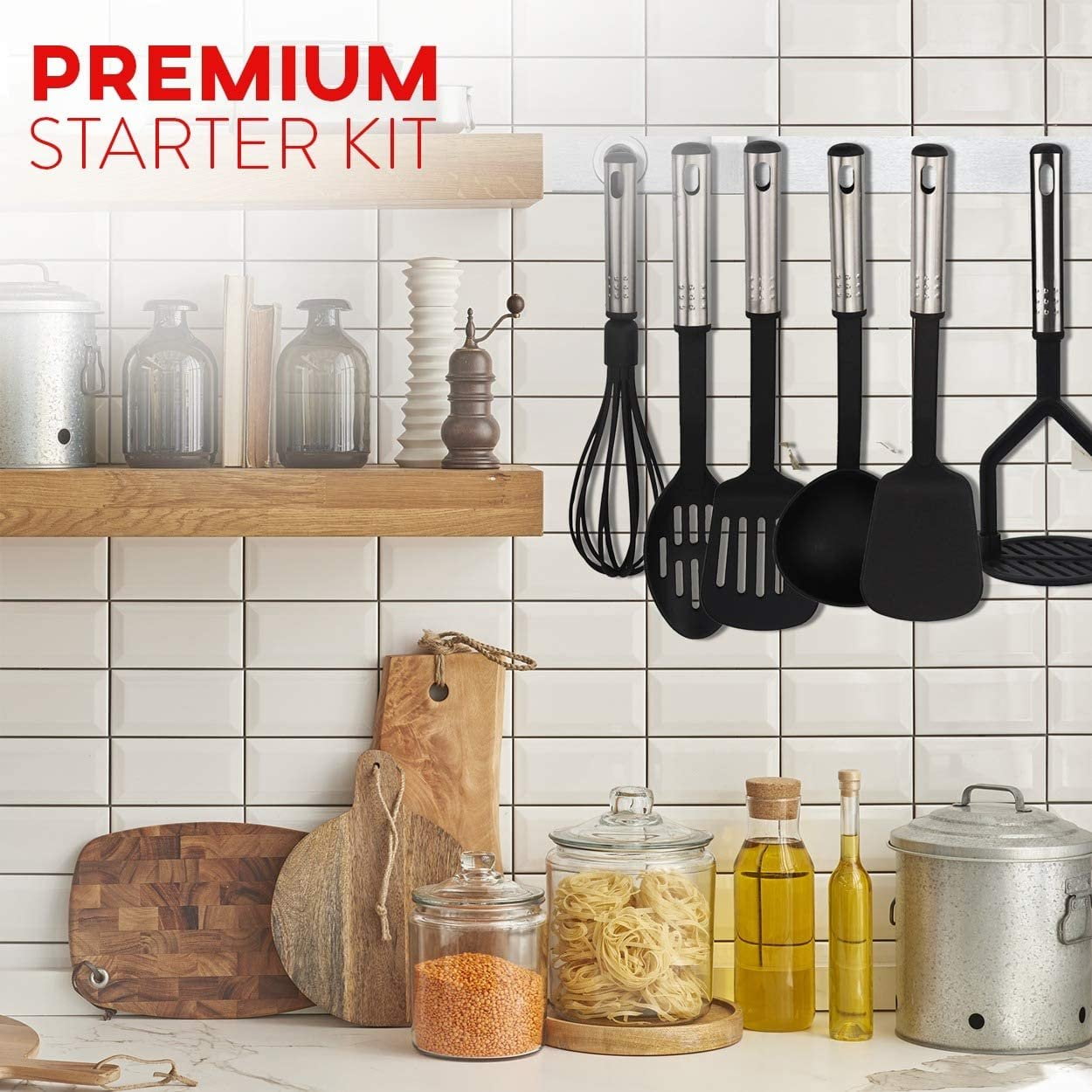 Kaluns 35 Pcs Cooking Utensils Set, Nonstick Heat Resistant Nylon & Stainless Steel Cooking Sets – Complete Kitchen Essentials & Kitchenware - Image 3