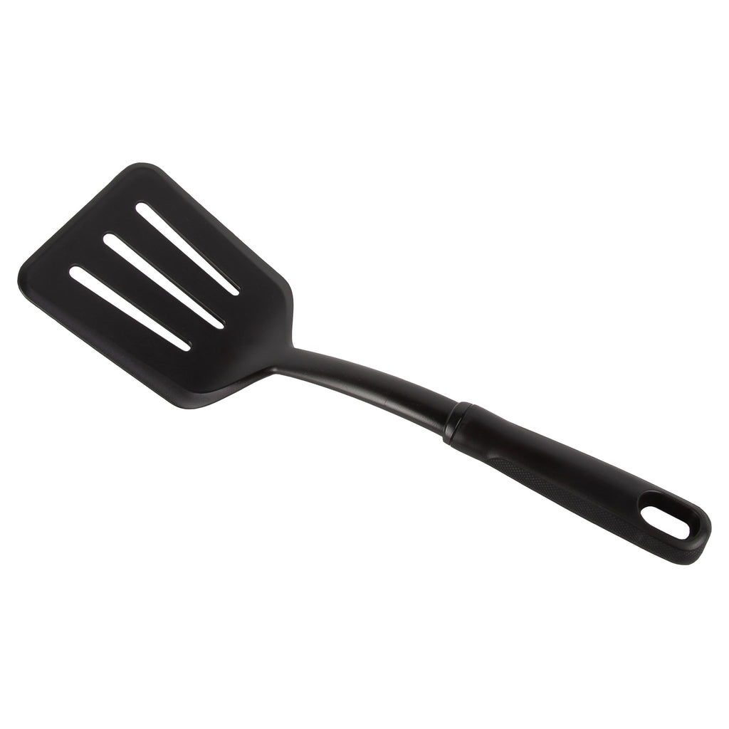 (8 pack) Nylon Slotted Kitchen Turner with Soft Grip Handle, Black - Image 4