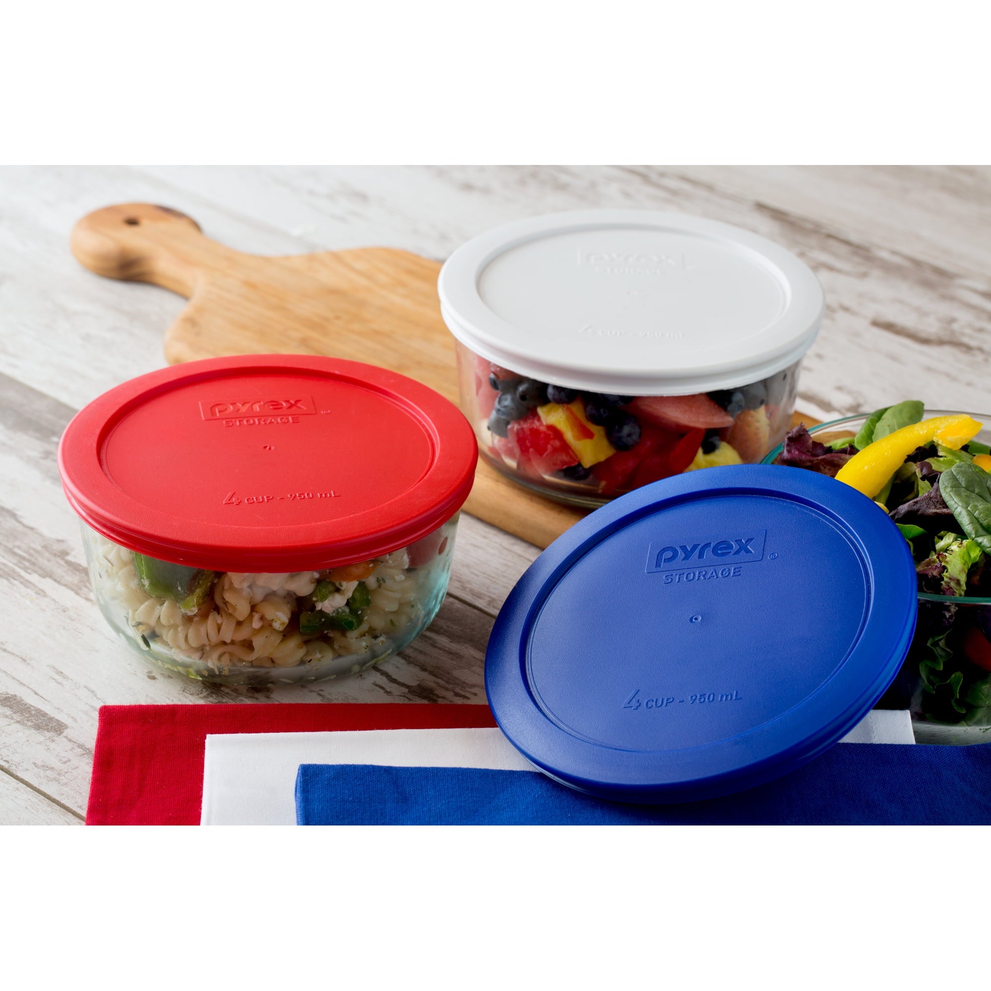 7-cup Glass Food Storage Container with Red Lid - Image 2