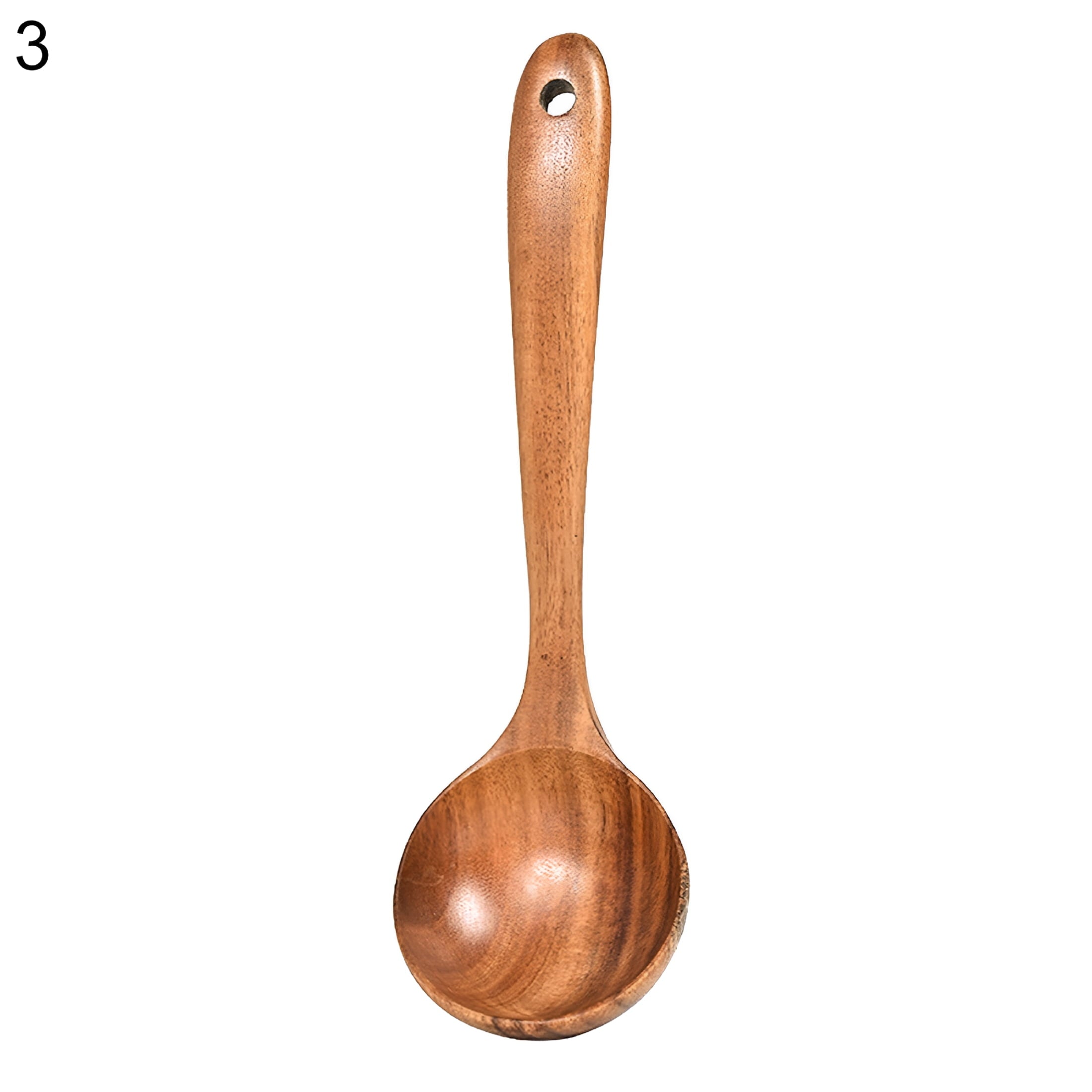 Wooden Kitchen Utensils Spoons Non Stick Spatula Cooking Utensils - Wood Spatula Paddle,Slotted Spatula,Angled Turner... - Image 2