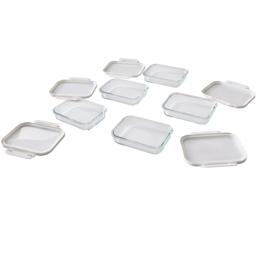 2.3Cup Rectangle Glass Food Storage Container with Tritan Lid. Set of 5, 10 Pieces, Designed to Help with Pantry Stor... - Image 5