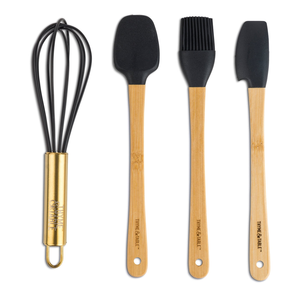 Mini Kitchen Utensil Set with Whisk, Spatula, Mini Loaf Pan, Cupcake Liners, 11 Pieces, Gold - Image 2