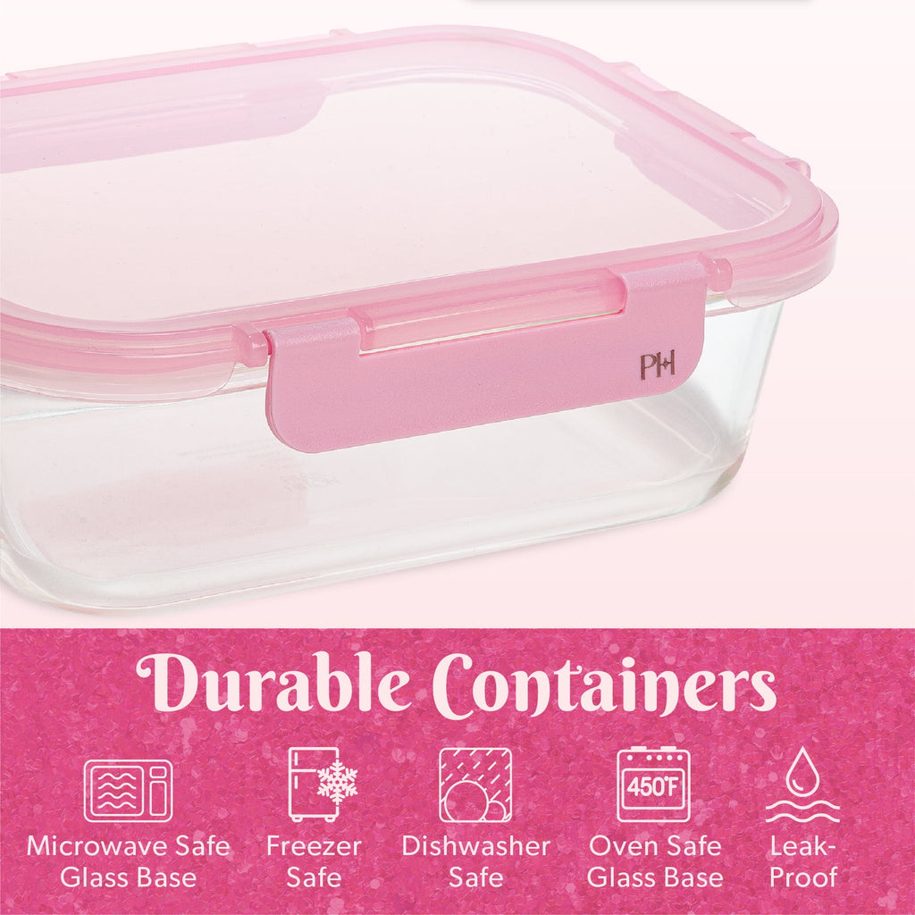 2-Piece Glass Food Storage Containers with Lids for Meal Prep, Microwave & Dishwasher Safe, Leak-Proof, 4.3 Cup Capac... - Image 4