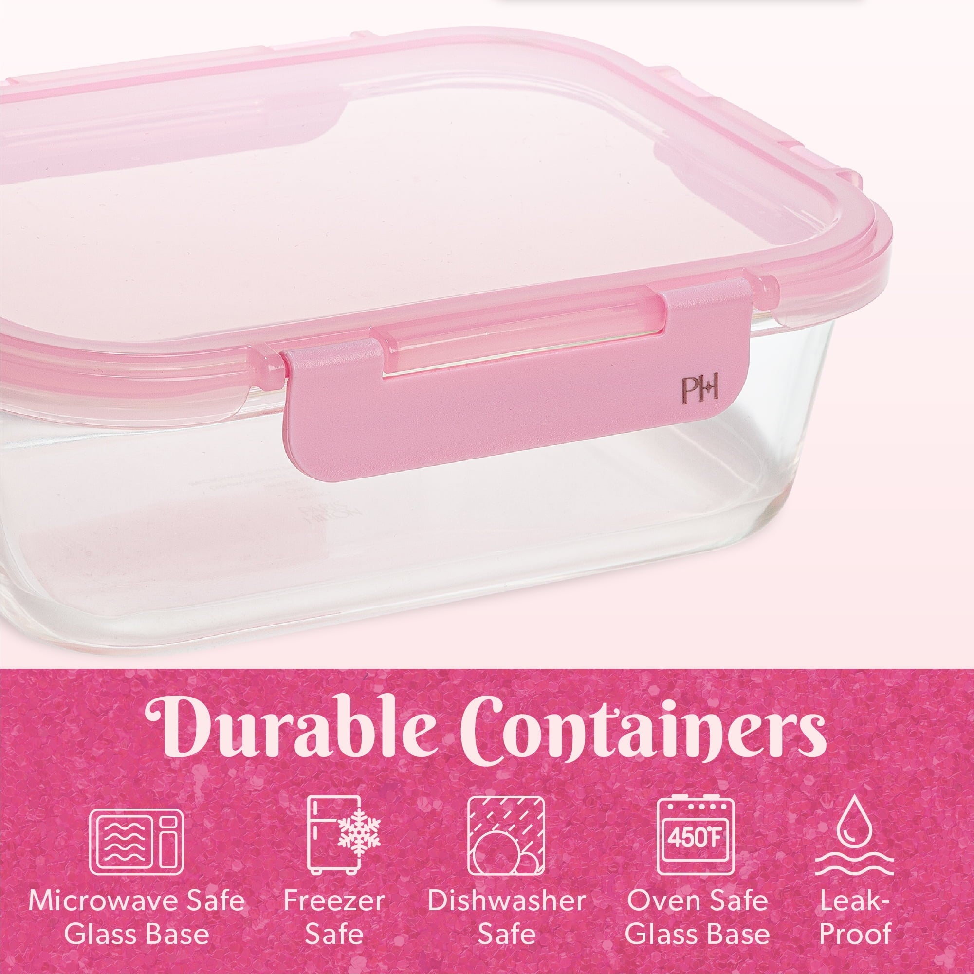 2-Piece Glass Food Storage Containers with Lids for Meal Prep, Microwave & Dishwasher Safe, Leak-Proof, 4.3 Cup Capac... - Image 4