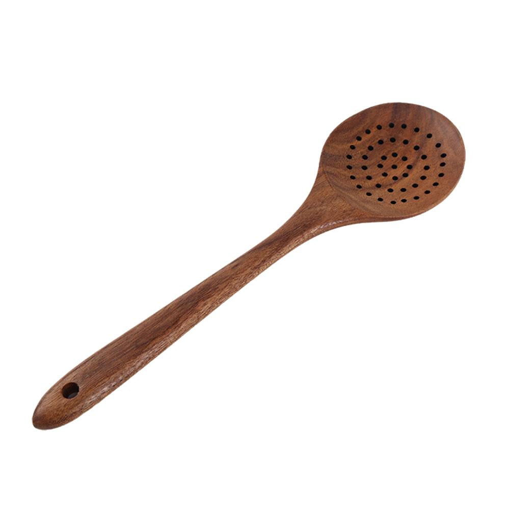 Wooden Spoon Server,Acacia Wood Kitchen Gadgets Spoon,Colander,Spatula,Rice Spoon,Pasta Spoon with Teeth,Wooden Cooki... - Image 6