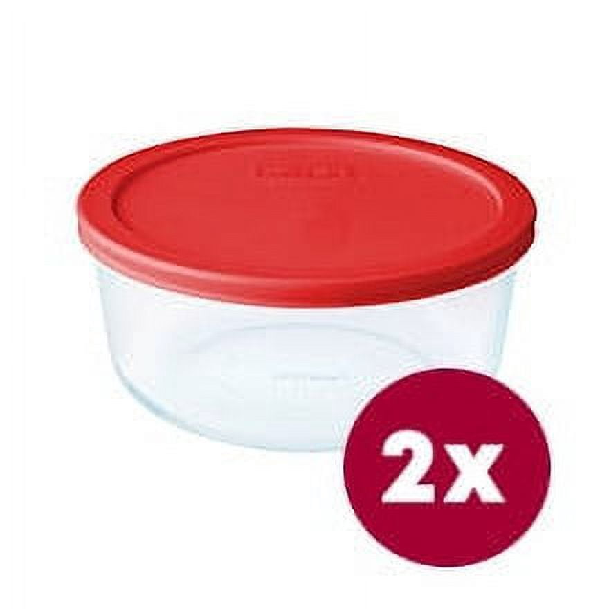 Pyrex Simply Store 4C Glass Food Storage and Baking Container, Set of 2 with Lids - Image 3