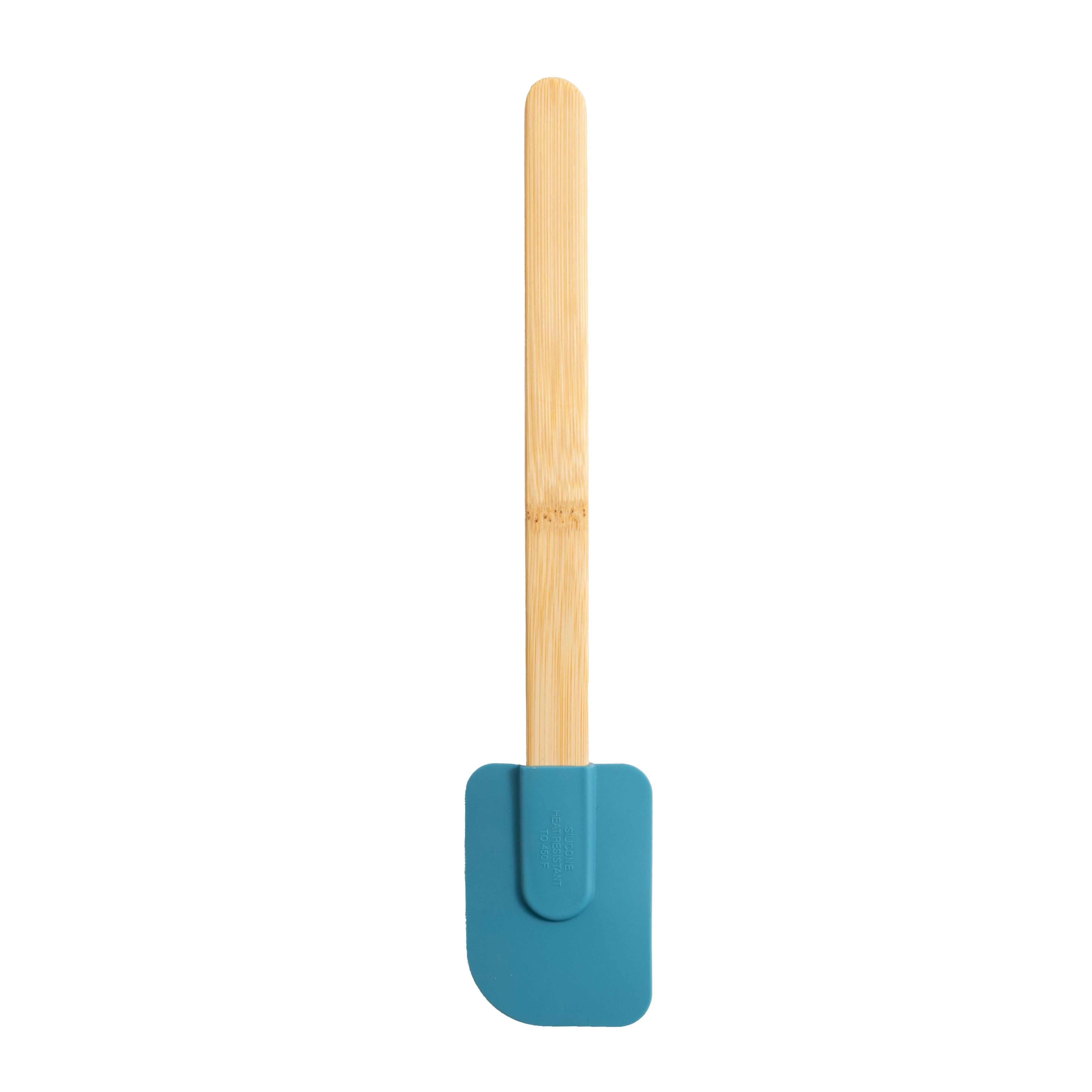 Silicone Spatulas Set 4 with Bamboo Handles, Blue - Image 6