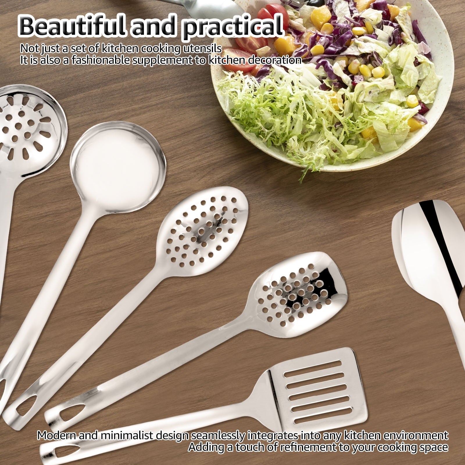 7Pcs Kitchen Cooking Utensils Set, Stainless Steel Kitchen Utensils Set, Kitchen Tools Spatulas Set, Home Essentials ... - Image 6