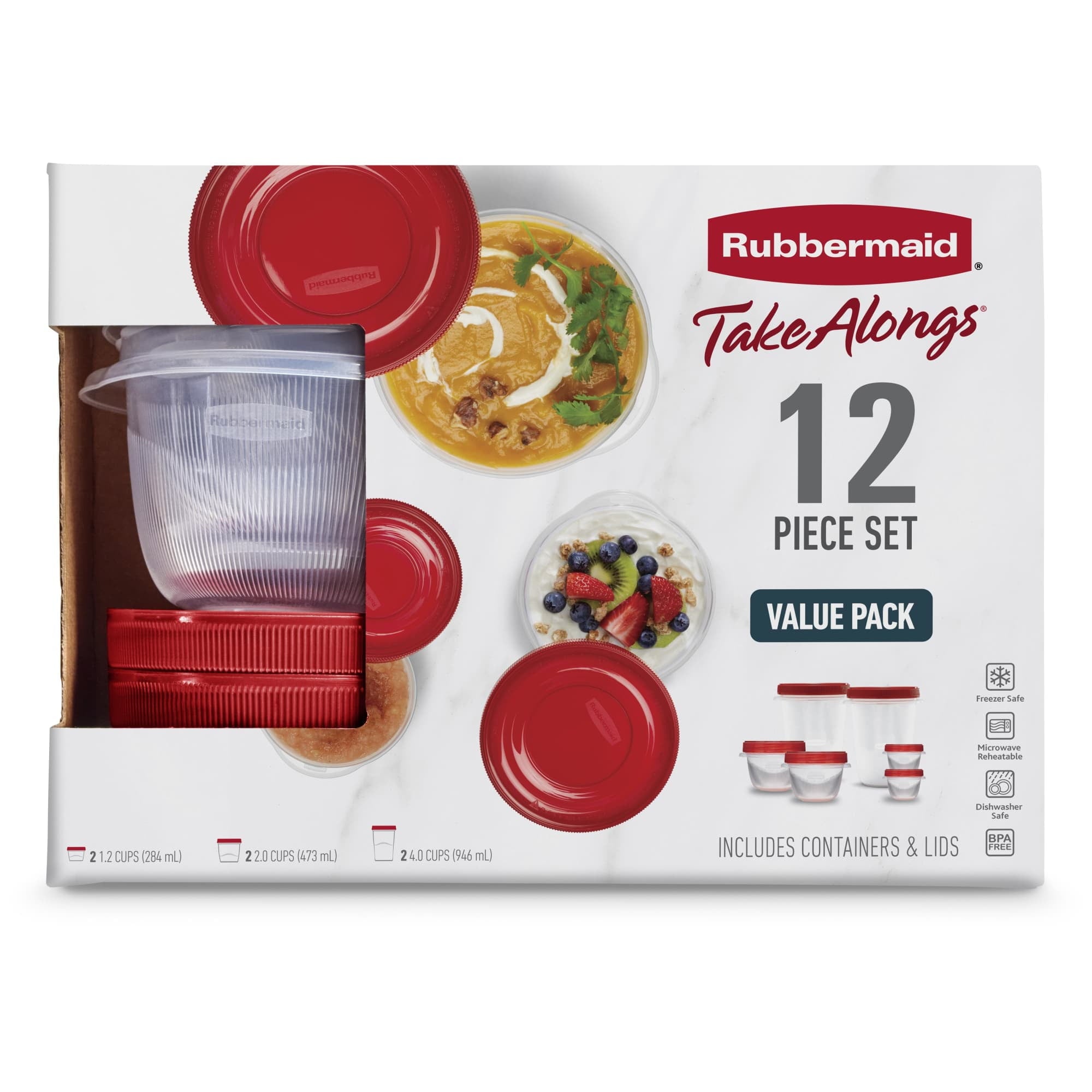 12 Piece Food Storage Set, Red - Image 5