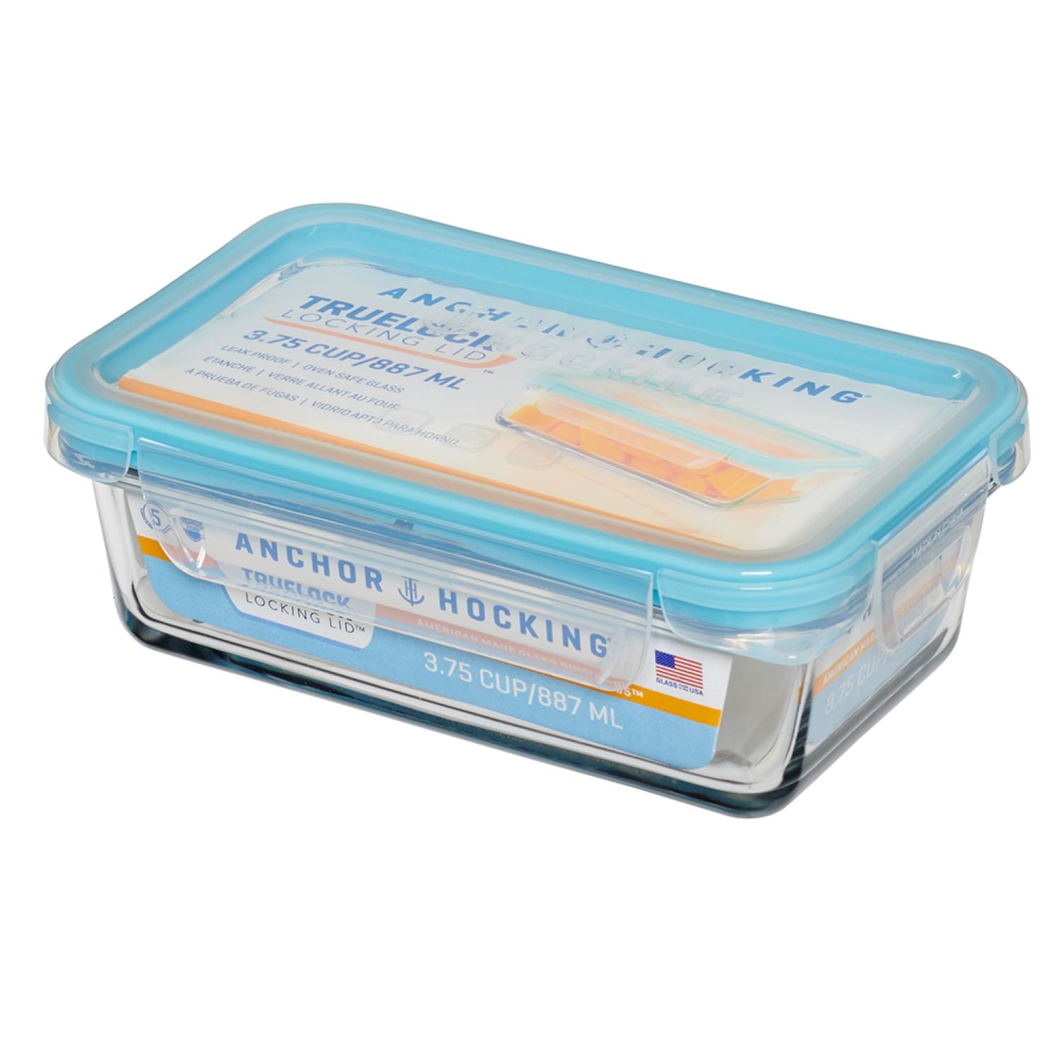 Locking Lid Glass Food Storage Containers, 3.75 Cup Rectangular - Image 6