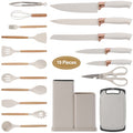 Kitchen Utensils Set for Cooking, 11 Cooking Utensils, 6 Knife set Beige,3 Utensil Sets,utensilios de cocina