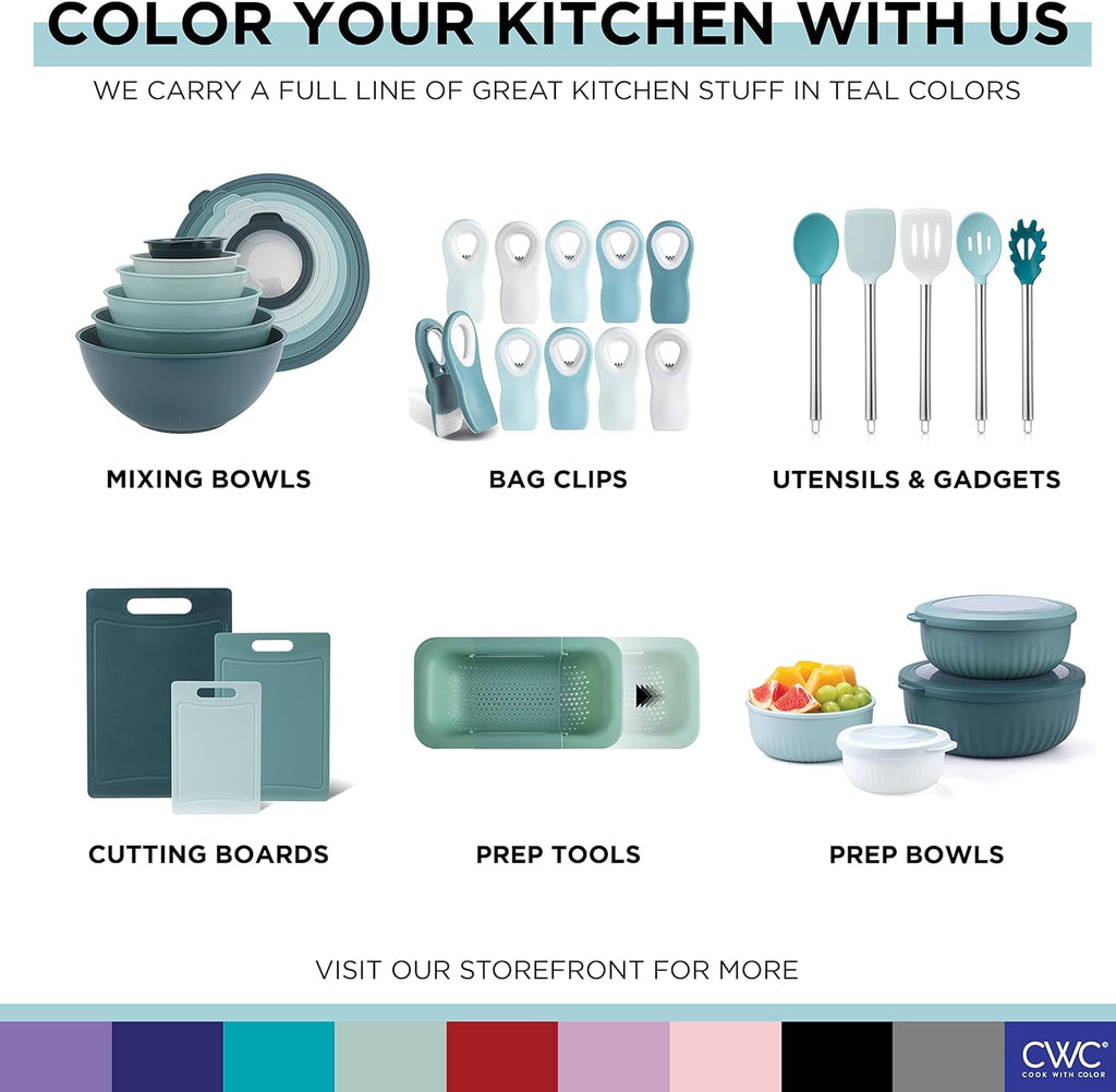 10-Pc ing Utensils Set Kitchen Gadgets & Essentials, Teal - Image 2