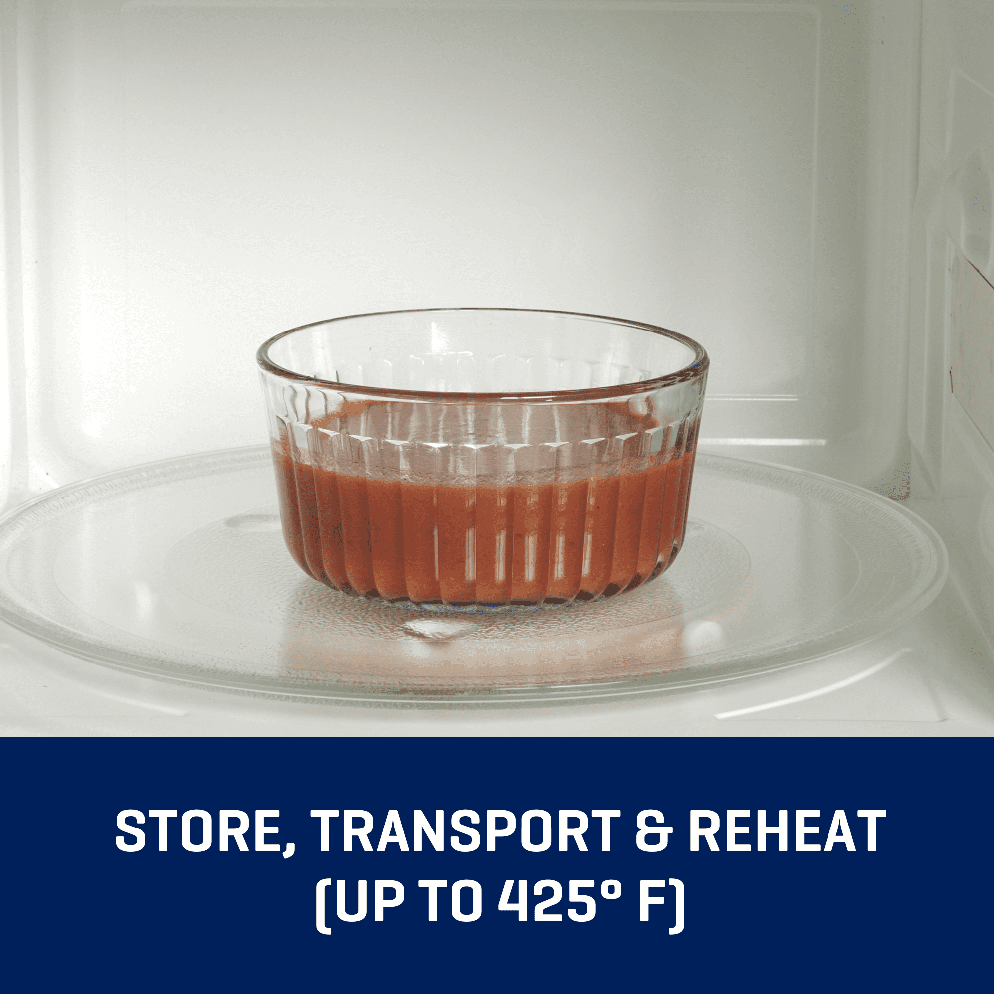 Glass Food Storage Container with Lids, 4 Cup Round, Set of 2 - Image 5