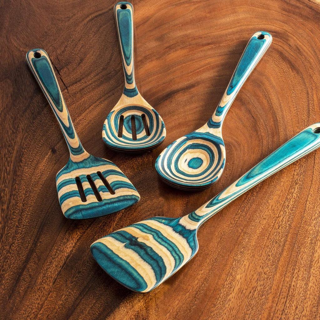 4 Piece Wooden Cooking Utensil Set for Kitchen, Safe for Nonstick - Image 6