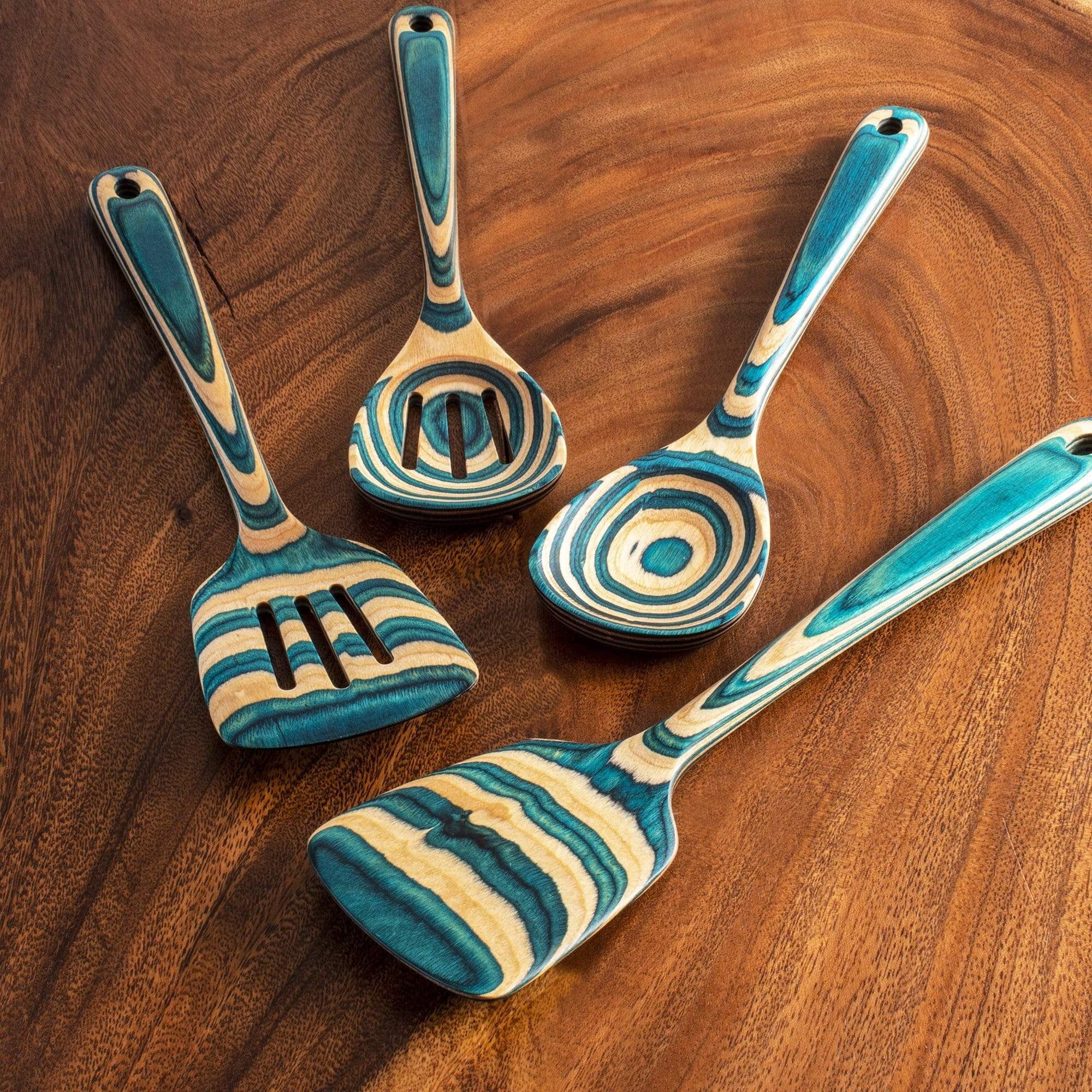 4 Piece Wooden Cooking Utensil Set for Kitchen, Safe for Nonstick - Image 6