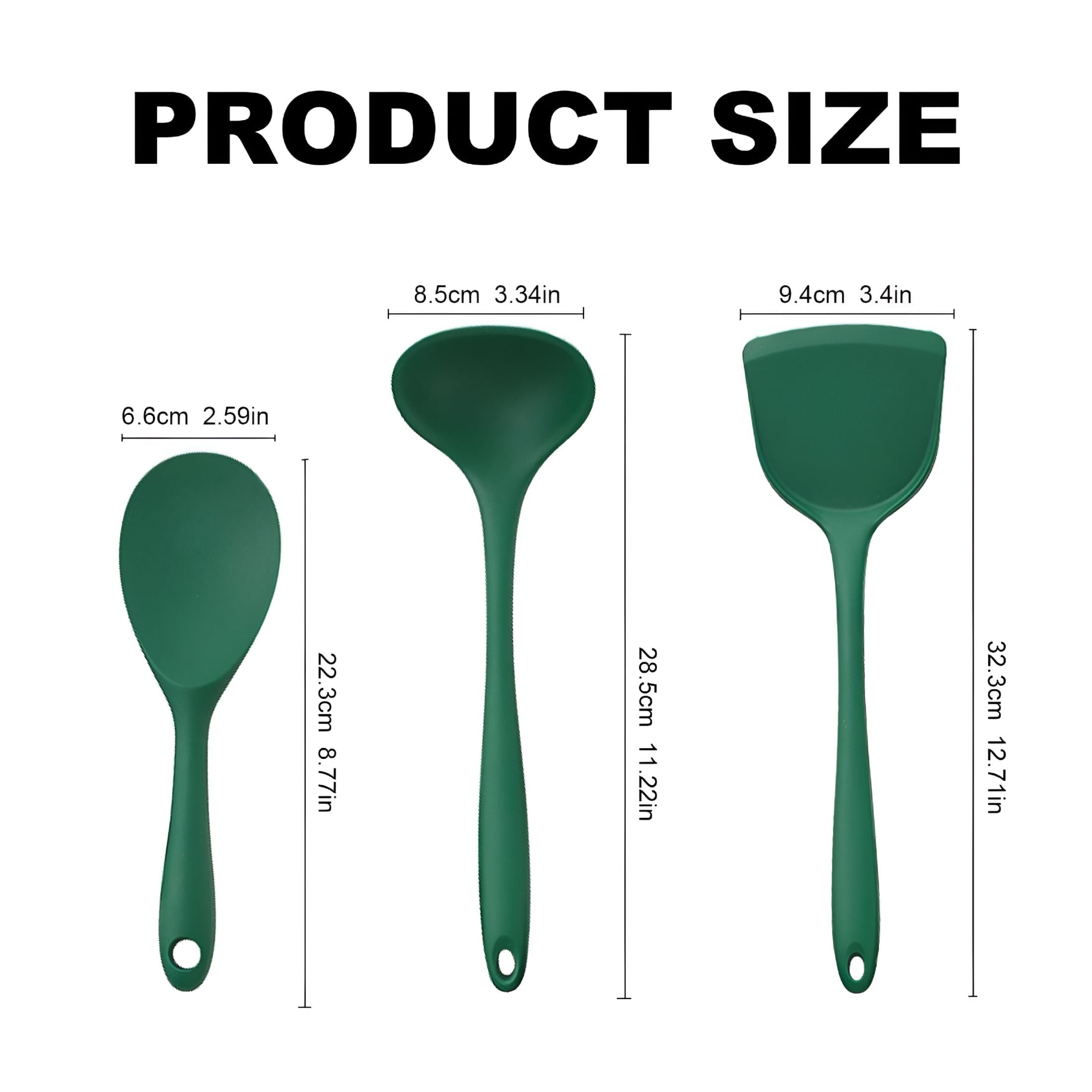 ACDANC 5Pcs Cooking Utensils Set Nonstick Silicone Cookware Set Heat Spatula Utensils Set Reusable Kitchen Gadgets Tools Set Dishwasher,Gree - Image 4