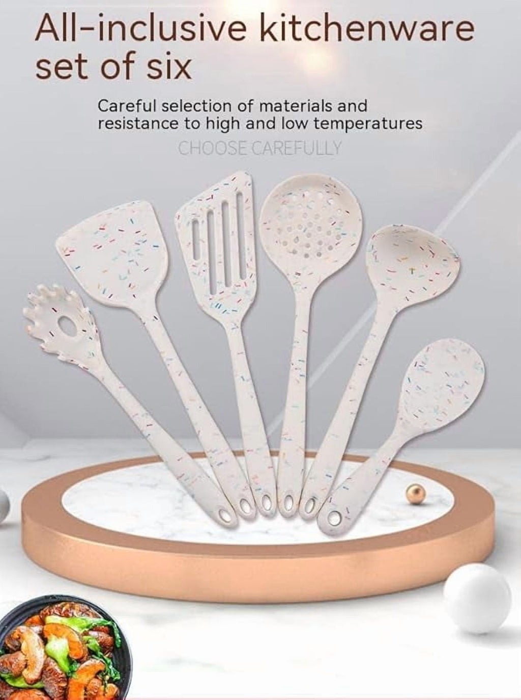 6 Pcs Silicone Kitchen Utensils Set, Silicone Cooking Utensils, Heat Resistant Kitchen Cooking Utensils Set,High Heat... - Image 3