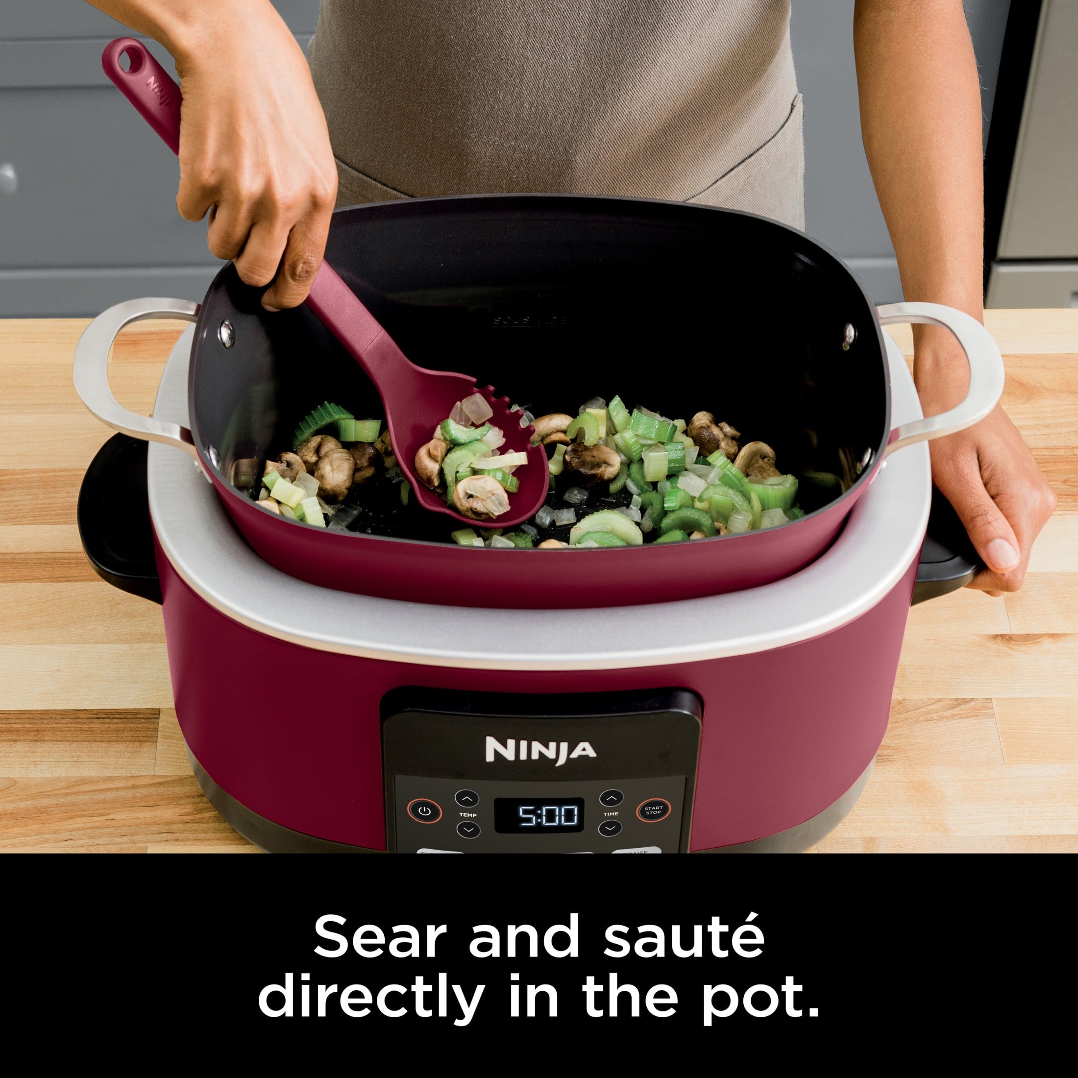 10-in-1 Possible 8.5 Qt Multi-Cooker, Slow Cook, Dutch Oven, Steamer, Triple Heat Fusion, Glass Lid & Integrated Spoo... - Image 6