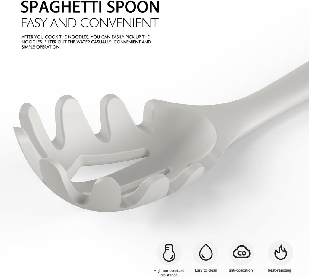 Large Silicone Cooking Utensils Set - Heat Resistant Silicone Kitchen Utensils for Cooking w Wooden Handles, Spatula ... - Image 6