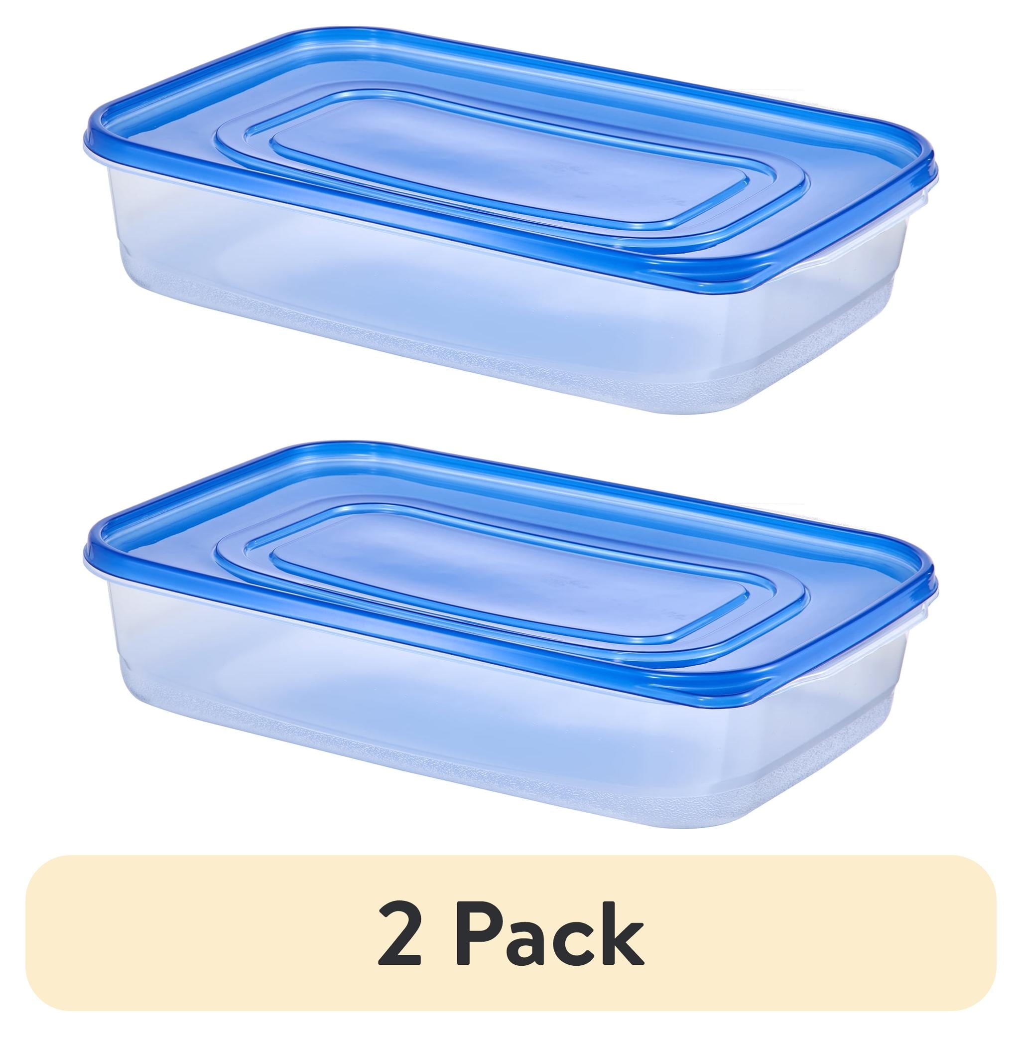 (2 pack) Semi Durable Rectanglar 1 Gallon Plastic Food Storage Container, Designed to Help with Pantry Storage, Every...