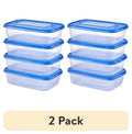 (2 pack) Mainstays Semi Durable Square 5.2cup Plastic Food Storage Container, Made for Family Meals for Easy Serving and Storing