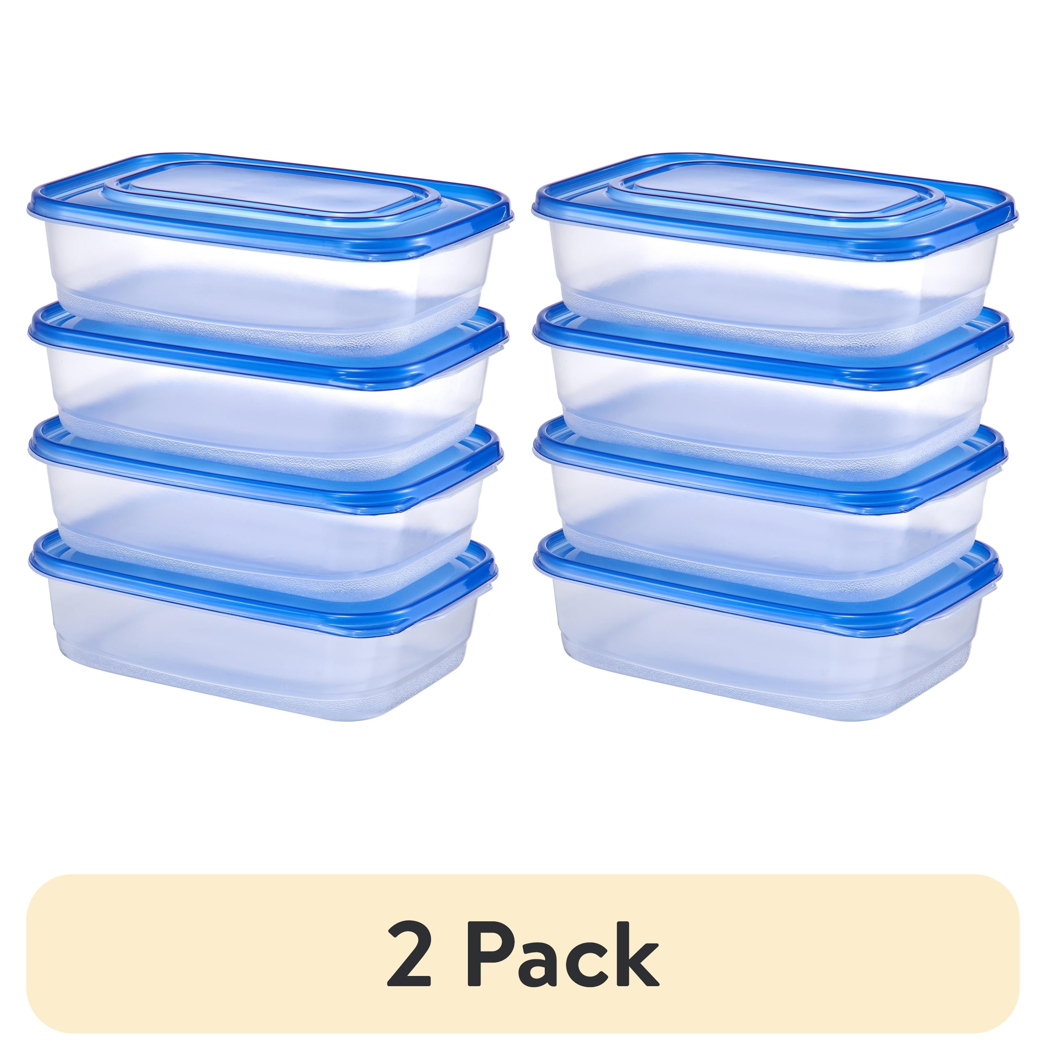 (2 pack) Mainstays Semi Durable Square 5.2cup Plastic Food Storage Container, Made for Family Meals for Easy Serving and Storing