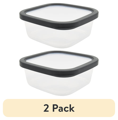 (2 pack) Mainstays Durable Food Storage Container Gray Plastic 4.96 Cup (2 Count)