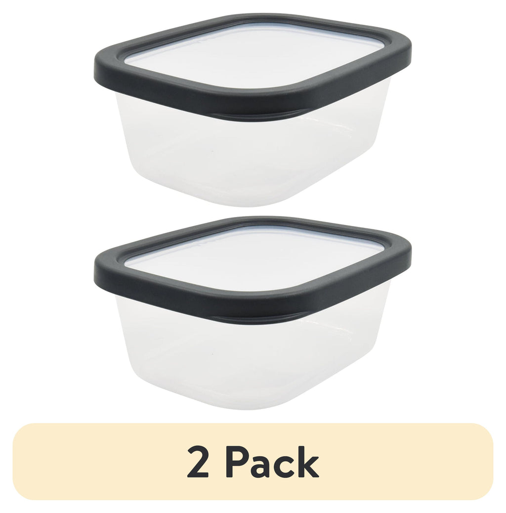 (2 pack) Mainstays Gray Plastic Durable Food Storage Containers (2 Count)
