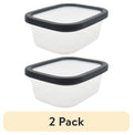 (2 pack) Mainstays Gray Plastic Durable Food Storage Containers (2 Count)