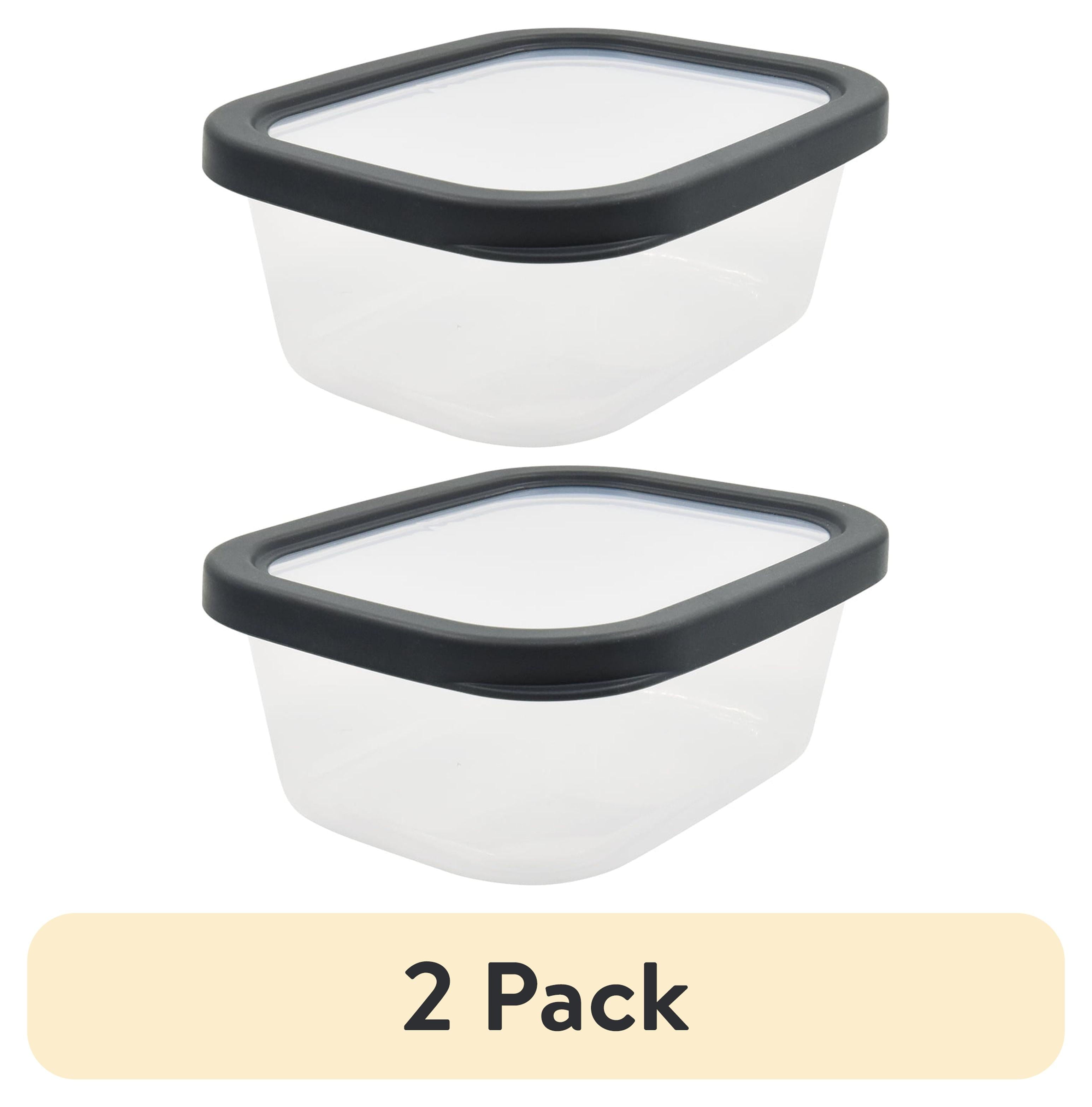 (2 pack) Mainstays Gray Plastic Durable Food Storage Containers (2 Count)