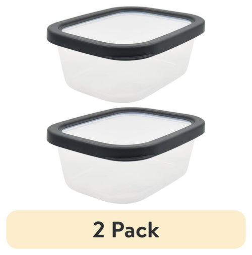 (2 pack) Mainstays Gray Plastic Durable Food Storage Containers (2 Count)