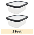 (2 pack) Plastic Durable Gray Food Storage Container 8 Cup 2 Count