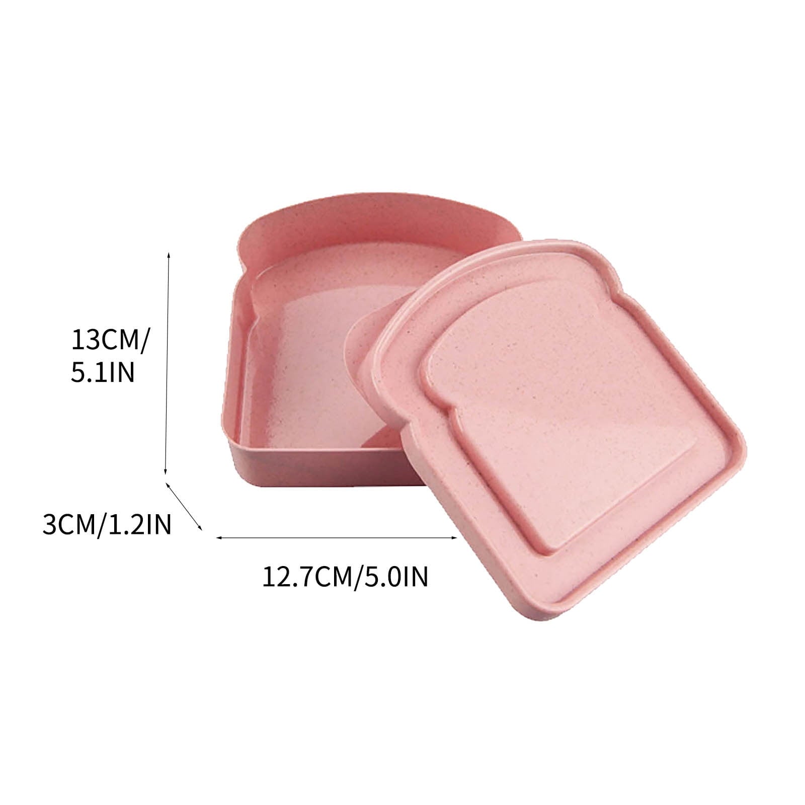 Box Food Storage Toast Shape Holder Plastic for Lunch, Keeper for Adults Prep Microwave - Image 3
