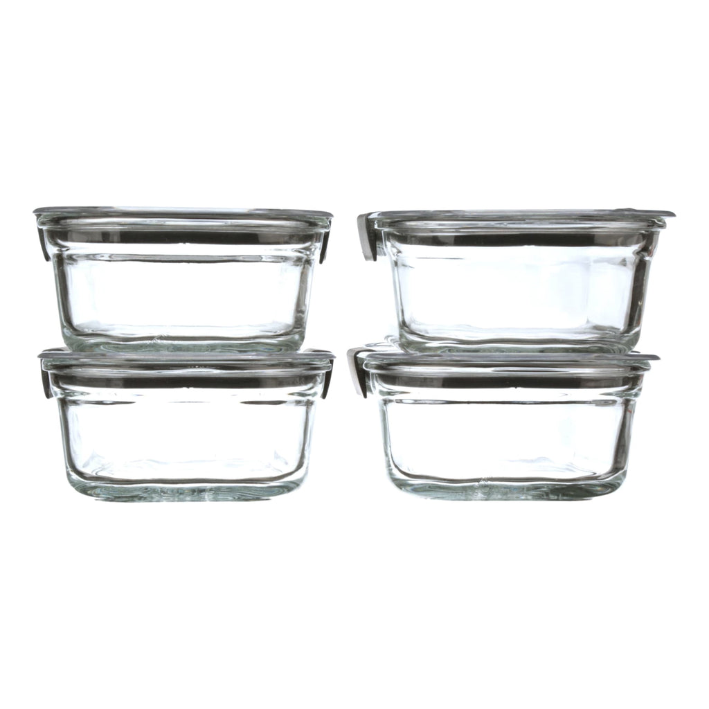 Glass Set of 4 Food Storage Containers with Latching Lids, 3.2 Cups - Image 2