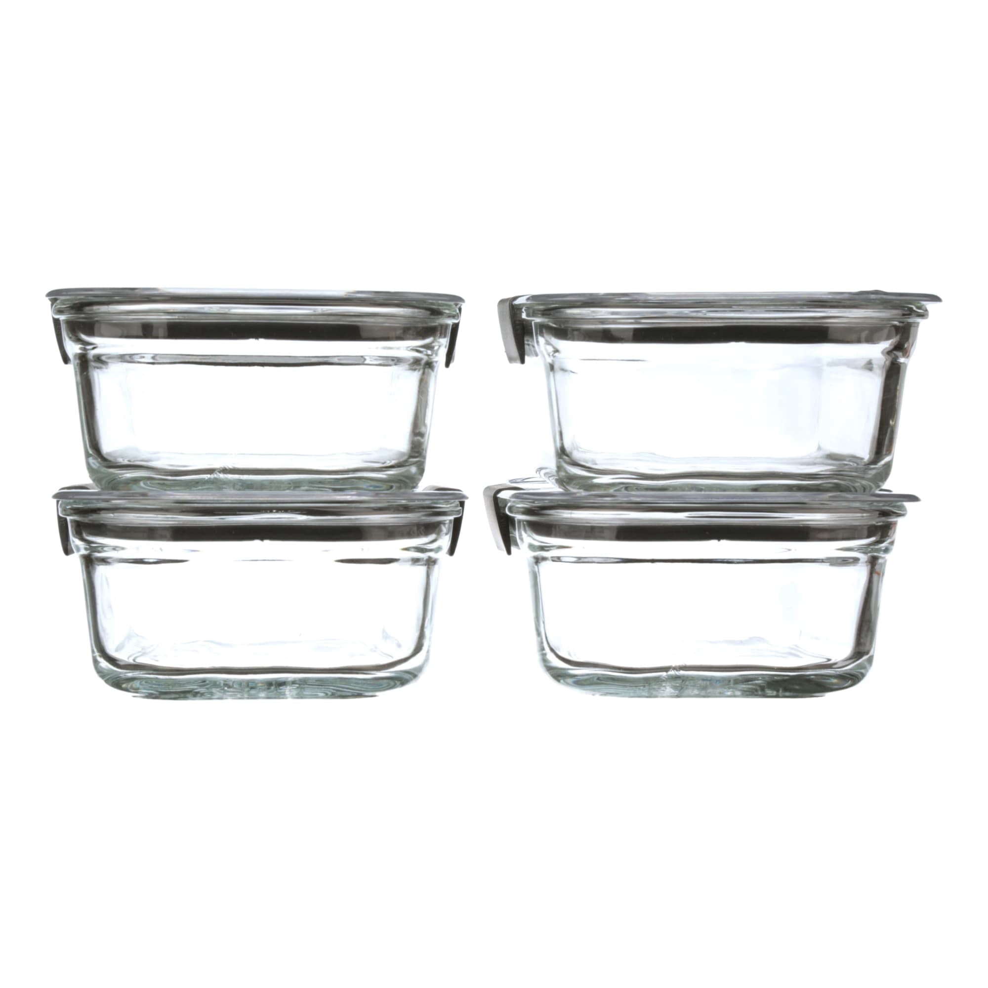 Glass Set of 4 Food Storage Containers with Latching Lids, 3.2 Cups - Image 2