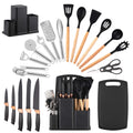 HEESEM 20 Pcs Silicone Stainless Steel Cooking Utensils Set -Multifunctional Kitchen Utensil Set - Black