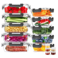 30 Pcs Glass Food Storage Containers with Lids, Glass Airtight Meal Prep Container Set for Lunch, Kitchen Pantry Orga...