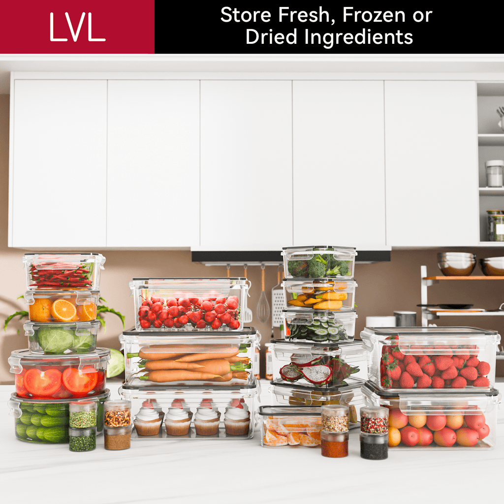 50 Pcs Food Storage Containers with Lids Airtight, Plastic Meal Prep Container for Pantry & Kitchen Organization & bento box & snack contain - Image 3