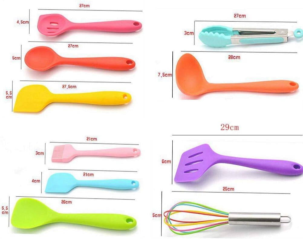 10 pcs Silicone Cooking Utensils Set - Heat Resistant Kitchen Utensils,Spoon,Kitchen Utensil Gadgets Tools Set for No... - Image 2