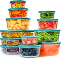 24Pcs Glass Food Storage Containers with Lids(12 Containers & 12 Lids), Stackable Airtight Meal Prep Lunch Boxes Bowl...