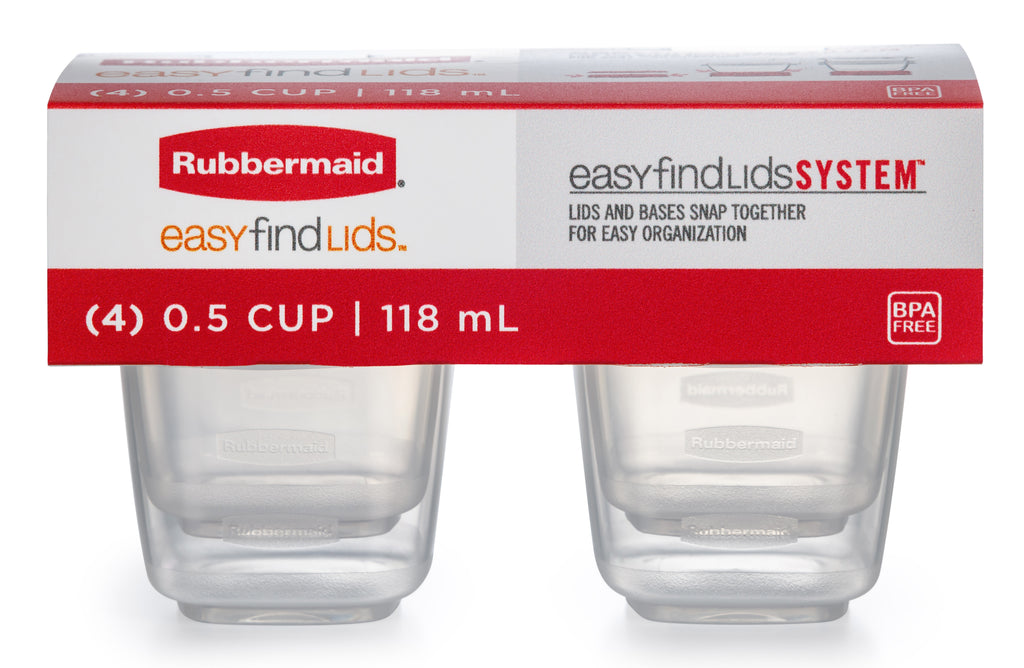 (2 pack) Easy Find Lid, 0.5 Cup, Set of 4, Plastic Food Storage Containers - Image 4