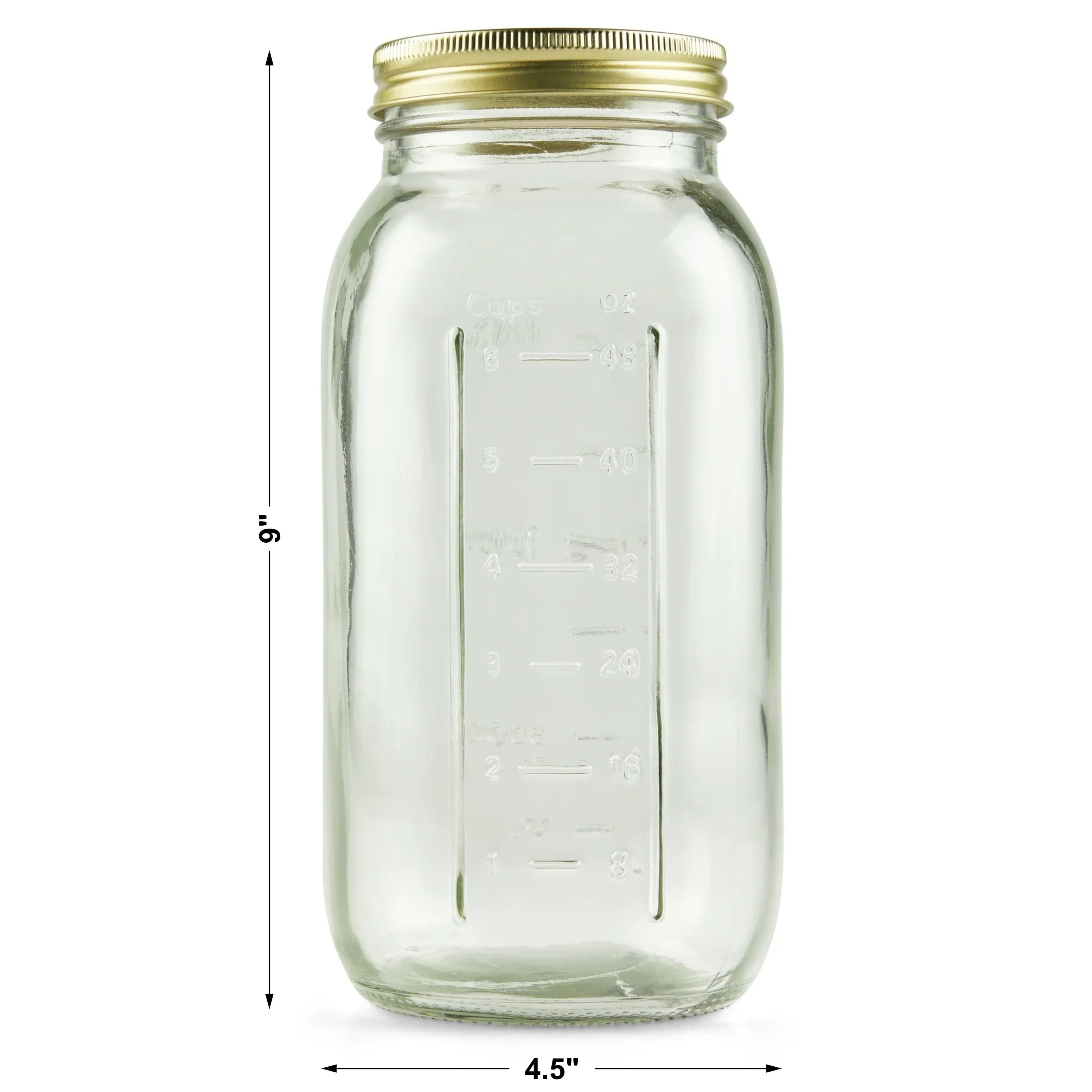 64 oz Mason Jars, Wide Mouth Half Gallon Canning Jars with Lids and Rings, 6-Pack Extra Large Glass Jars for Home Can... - Image 3